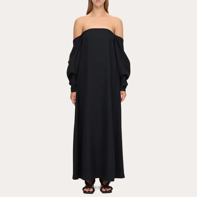 By Malene Birger Black Marelle Off Shoulder Maxi Dress