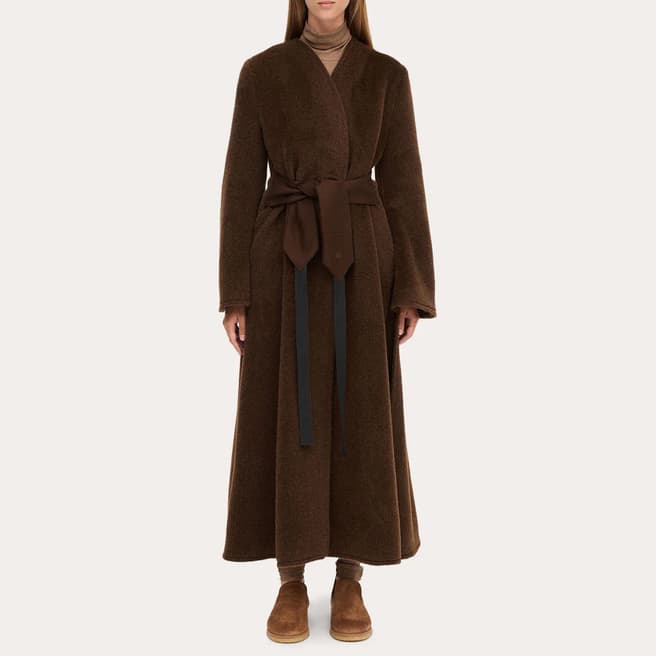 By Malene Birger Coffee Wool Blend Ponzana Belted Coat