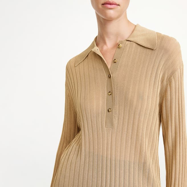 By Malene Birger Camel Delphine Fine Gauge Collared Jumper