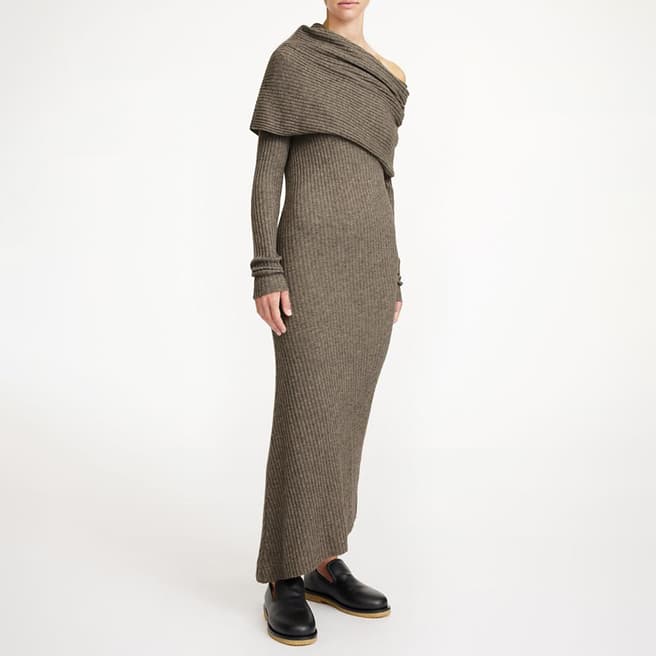 By Malene Birger Grey Wool Blend Junea Knitted Maxi Dress