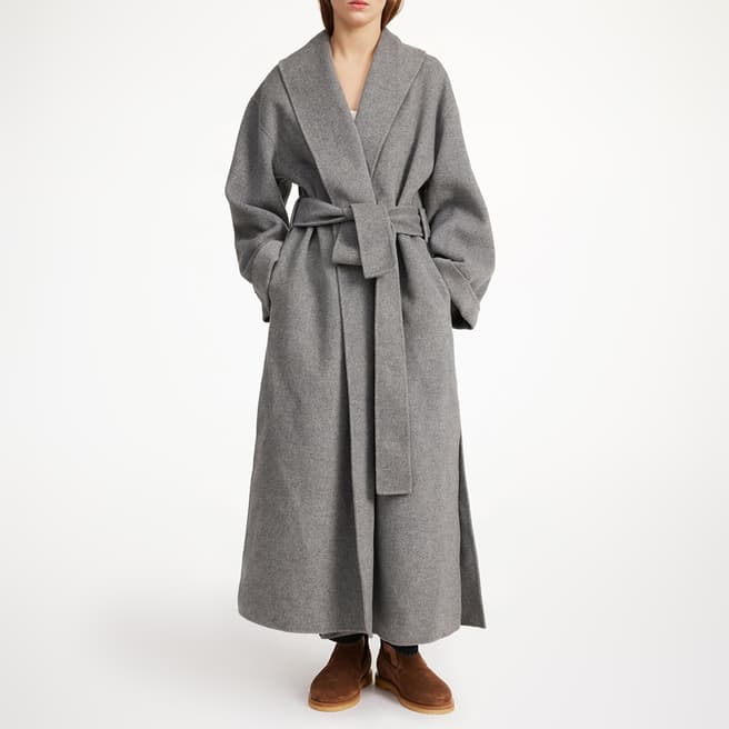 By Malene Birger Grey Wool Trullem Belted Coat