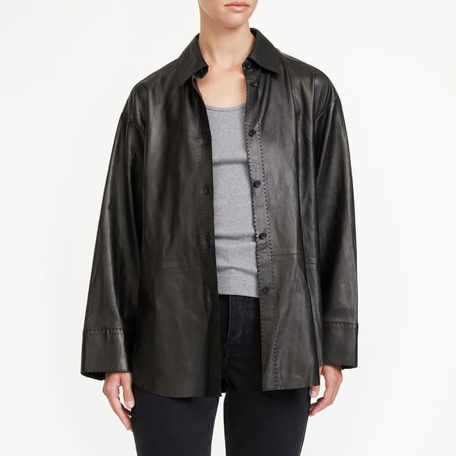 By Malene Birger Black Leather Barissa Shacket