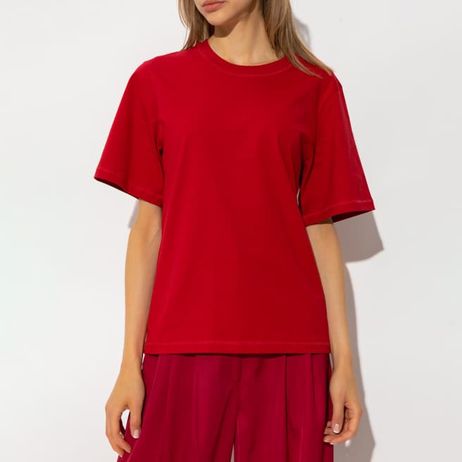 By Malene Birger Red Organic Cotton Hedil Short Sleeve T-shirt