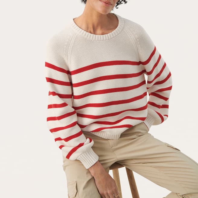 Part Two Red/Cream Stripe Saya Jumper