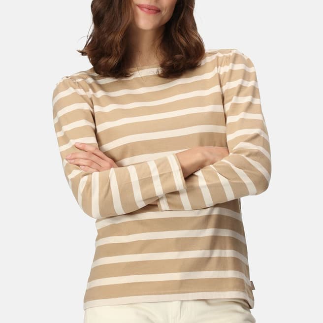 Regatta Beige Federica Striped Cotton T-Shirt