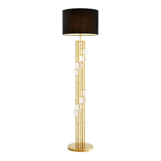 Eichholtz Lorenzo Floor Lamp, Gold Finish & Black shade