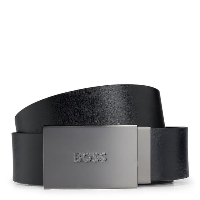 BOSS Black Embossed Leather Belt