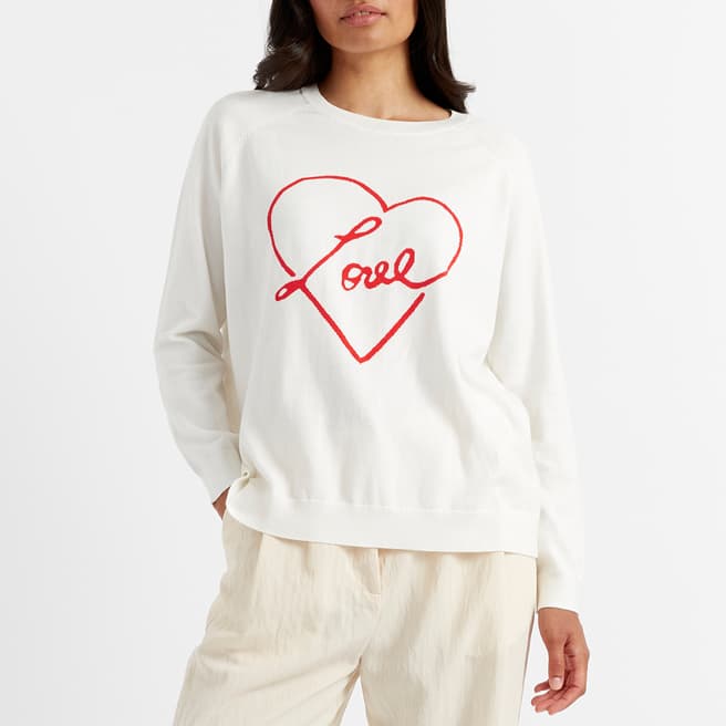 Chinti and Parker Cream Love Heart Sweatshirt