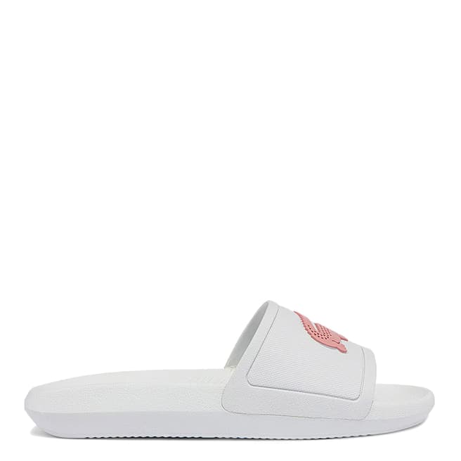 Lacoste Women's White/Pink Croco Slides