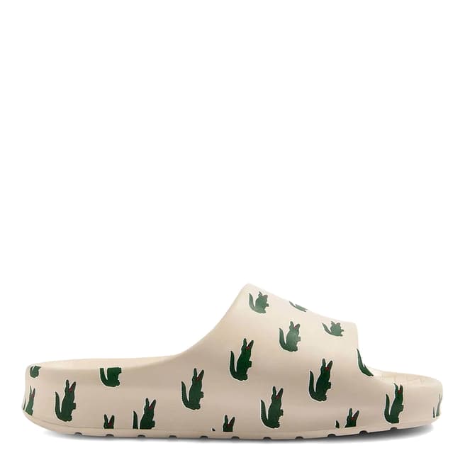 Lacoste Men's White/Green Serve 2.0 Slides