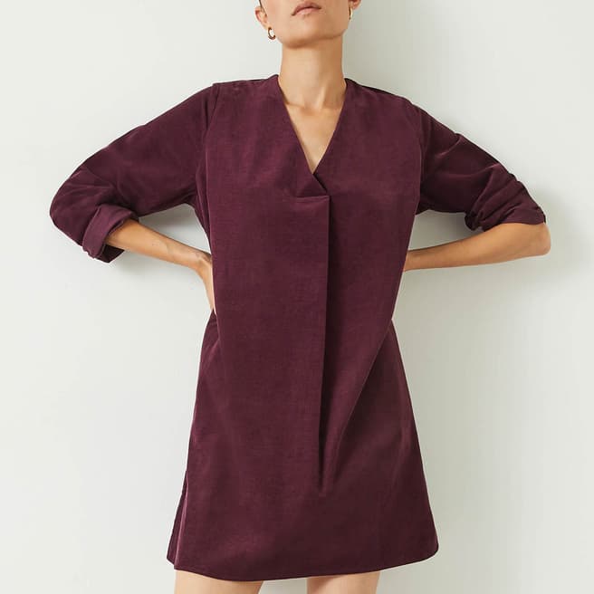 hush Burgundy Emory Cotton Cord Dress