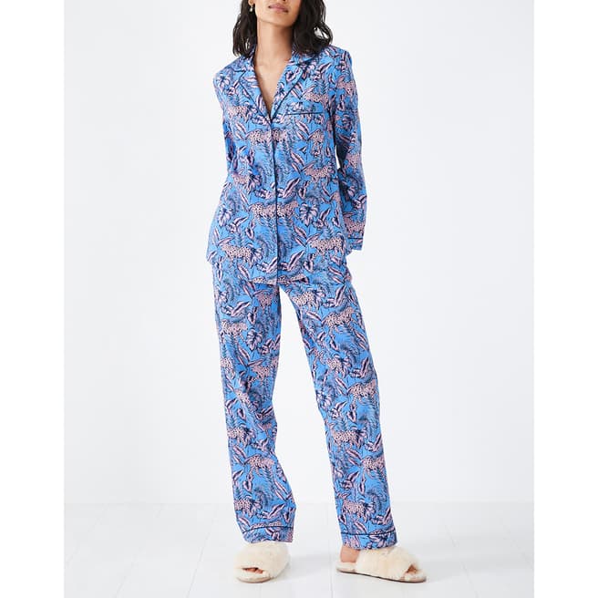 hush Blue Isla Printed Cotton Pyjama Set