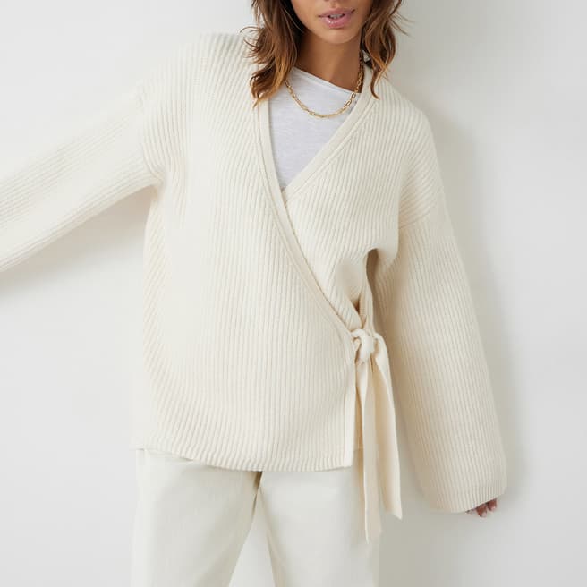 hush White Minnota Wool Blend Cardigan