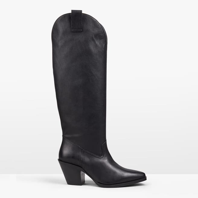 hush Black Selby Western Leather Boots