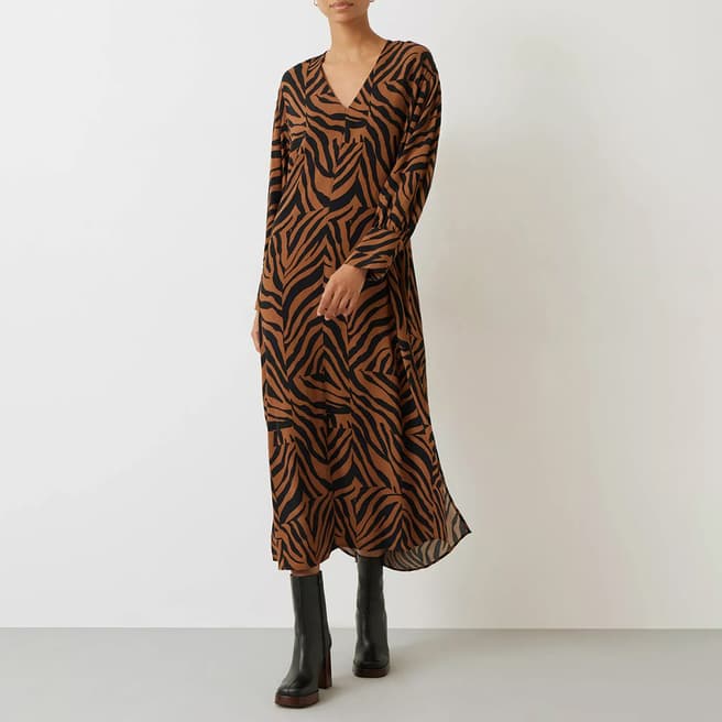 hush Brown Zebra Lauren Dress