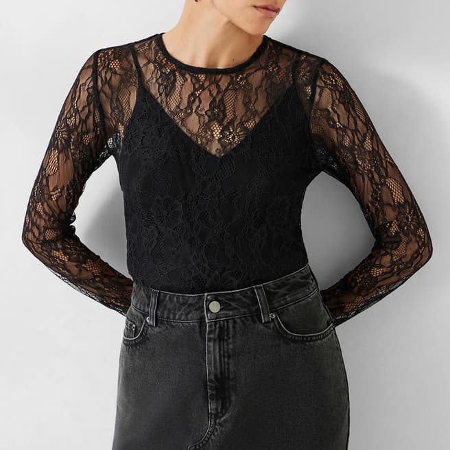 hush Black Devlin Lace Top