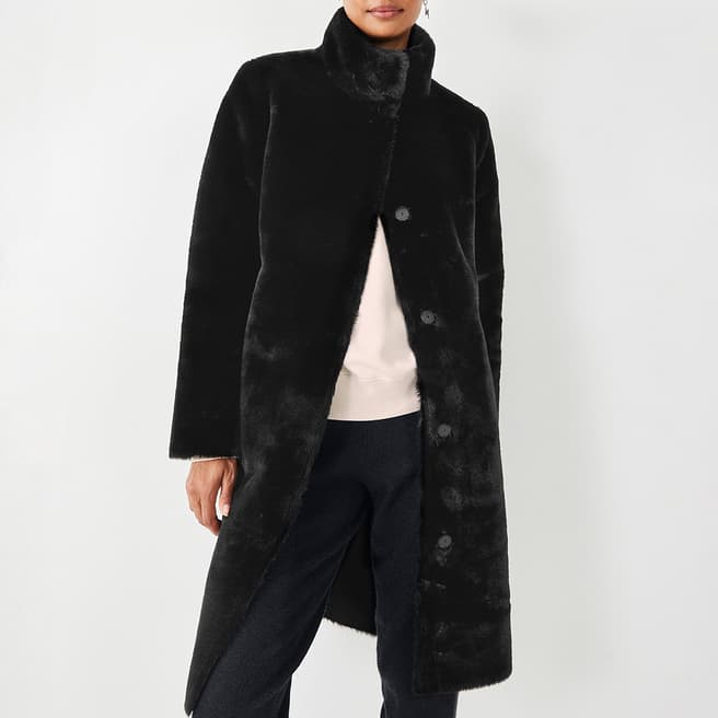 hush Black Ella Faux Fur Coat