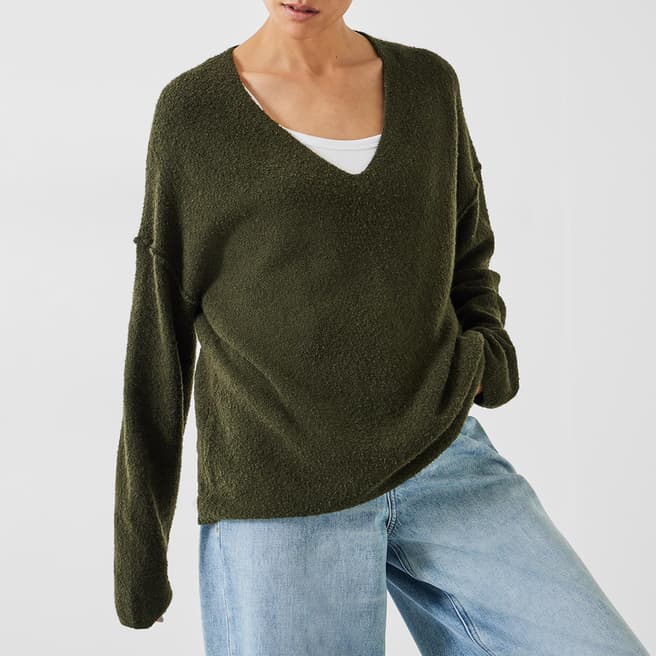 hush Khaki Carinda Wool Blend Jumper