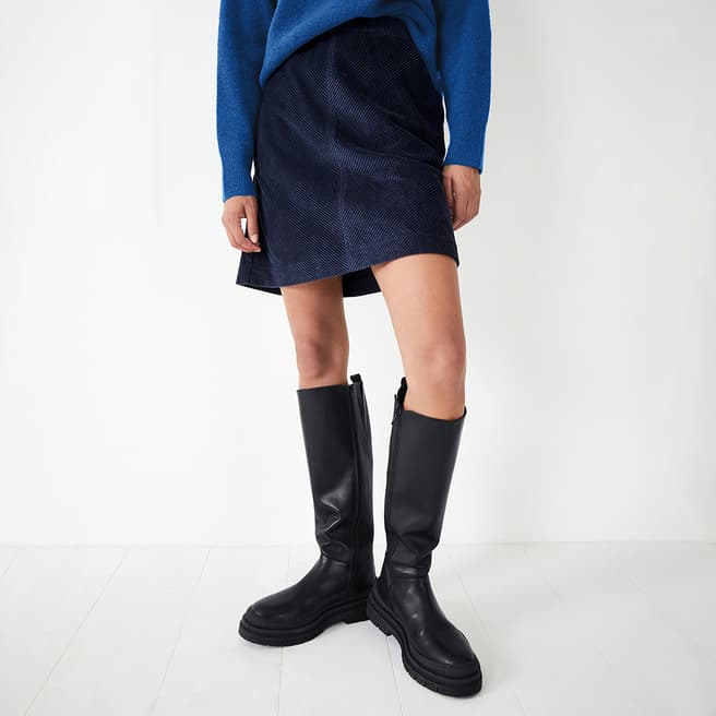 hush Navy Lula Cotton Mini Skirt