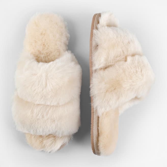 hush White Arundel Shearling Slippers