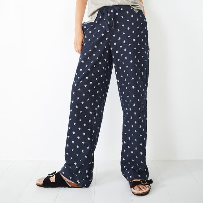 hush Navy/Silver Joy Cotton Pyjama Bottoms