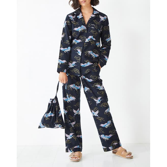 hush Navy Liv Cotton Pyjama Set