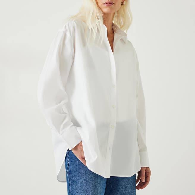 hush White Pia Oversized Cotton Shirt