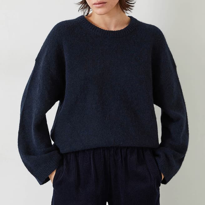 hush Navy Elaine Wool Blend Jumper