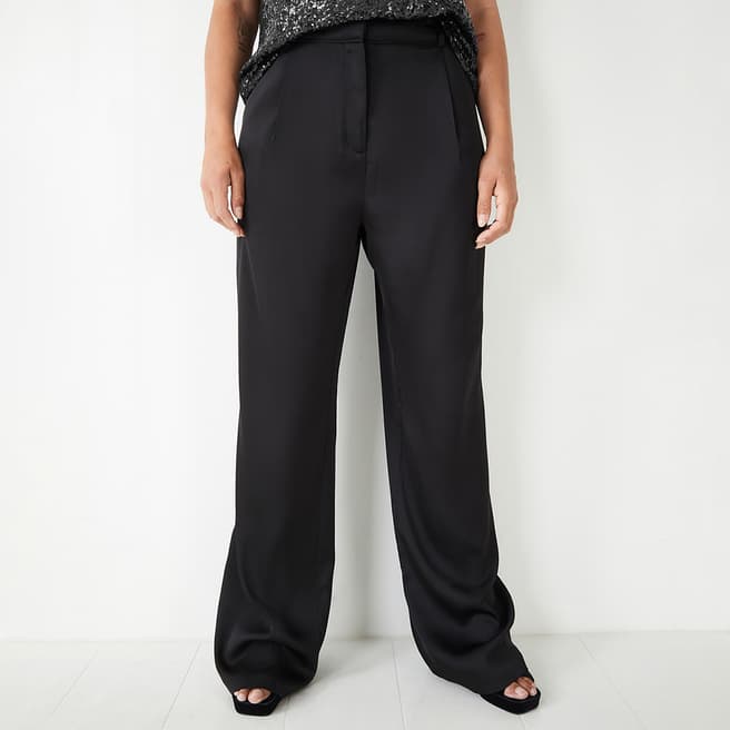 hush Black Cecily Satin Trousers