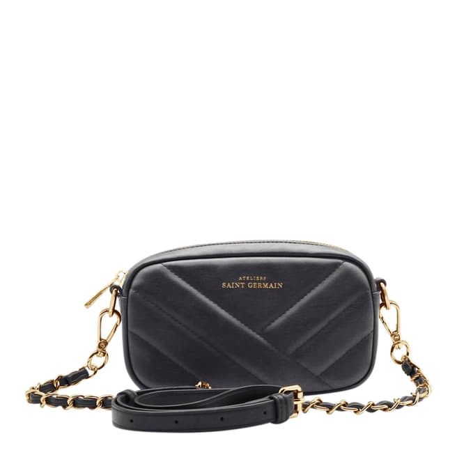 Ateliers Saint Germain Black Quilted Crossbody Bag