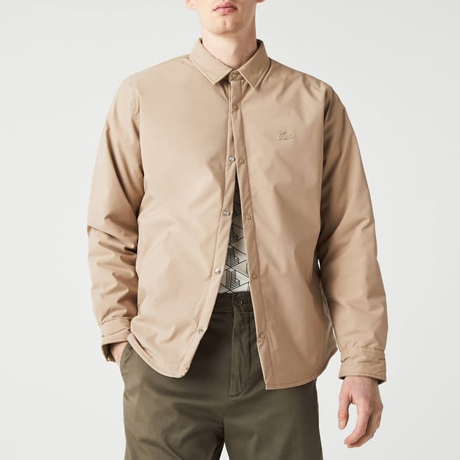 Lacoste Beige Popper Woven Shirt