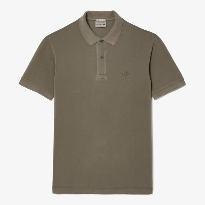 Lacoste Dark Khaki 2 Button Placket Polo Shirt