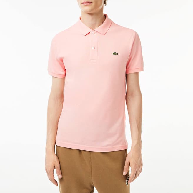 Lacoste Pale Pink 2 Button Placket Polo Shirt