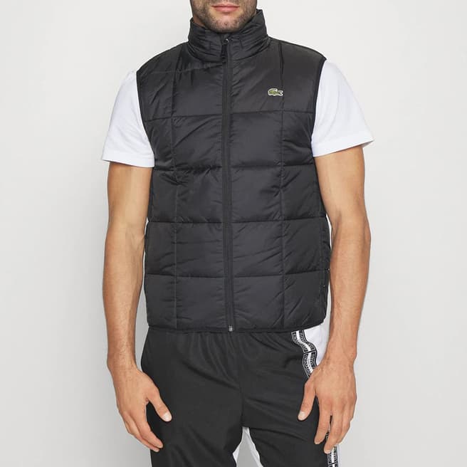 Lacoste Black High Neck Zip Gilet