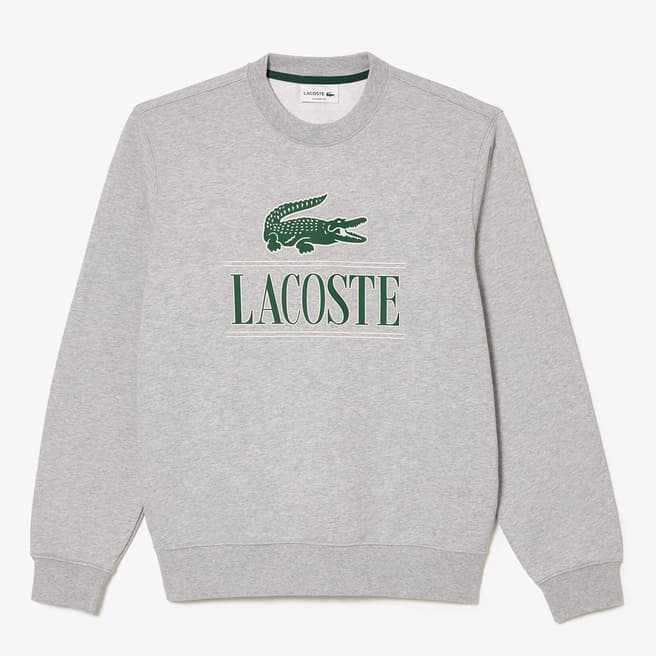 Lacoste Grey Croc Crew Neck Sweatshirt