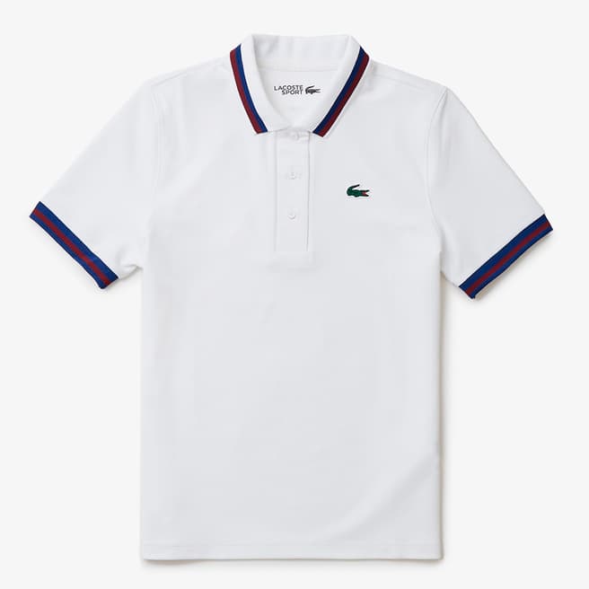 Lacoste White Contrast Short Sleeve Polo Shirt