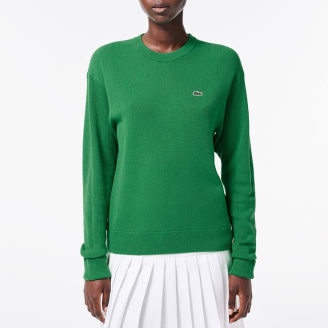 Lacoste Green Long Sleeve Wool Jumper