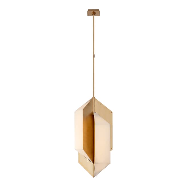 Kelly Wearstler for Visual Comfort & Co. Ophelion Medium Pendant in Antique-Burnished Brass with Alabaster