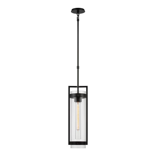 Ian K. Fowler for Visual Comfort & Co. Kears Medium Hanging Lantern in Aged Iron with Clear Glass