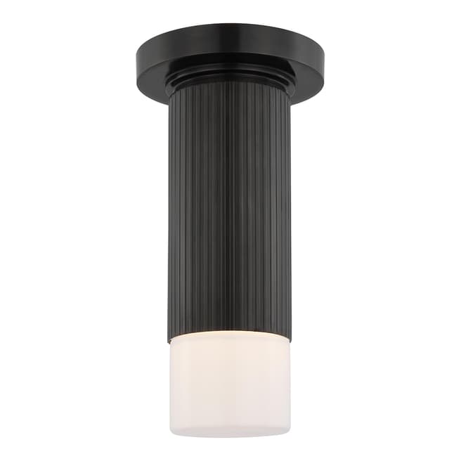 Thomas O'Brien for Visual Comfort & Co. Ace Mini Monopoint Flush Mount in Bronze with White Glass