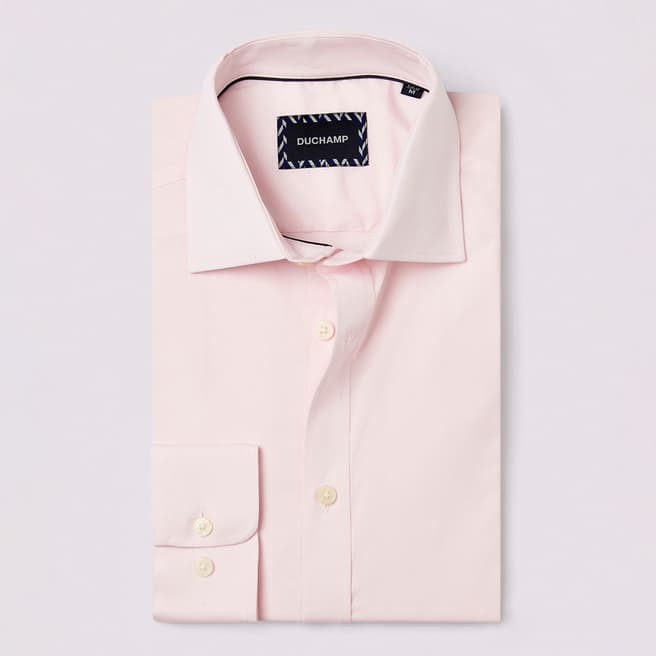 Duchamp Pink Poplin Stretch Cotton Blend Shirt