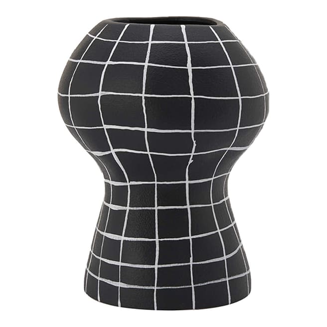 LIANG & EIMIL Lynton Vase, Small Ceramic Vase-Black/White Line