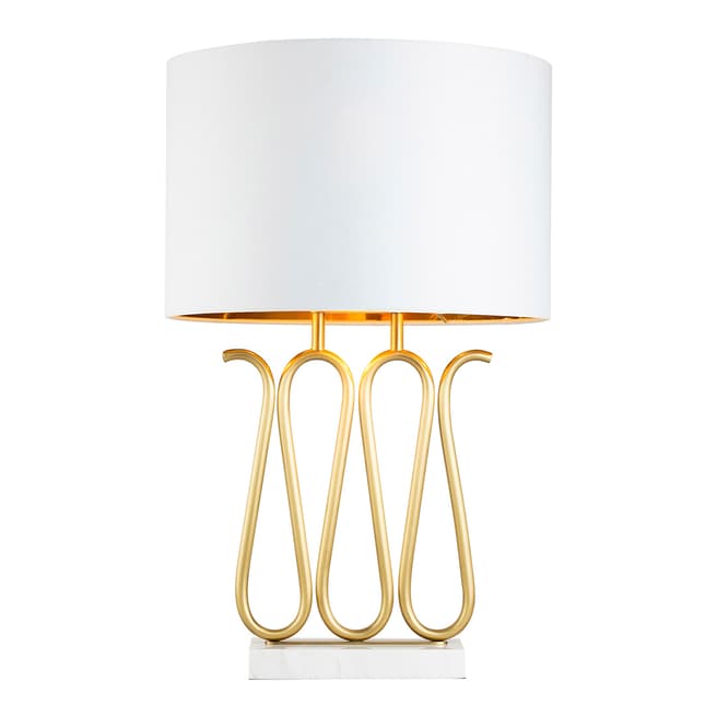 LIANG & EIMIL Harp Table Lamp, Brushed Brass & White Marble