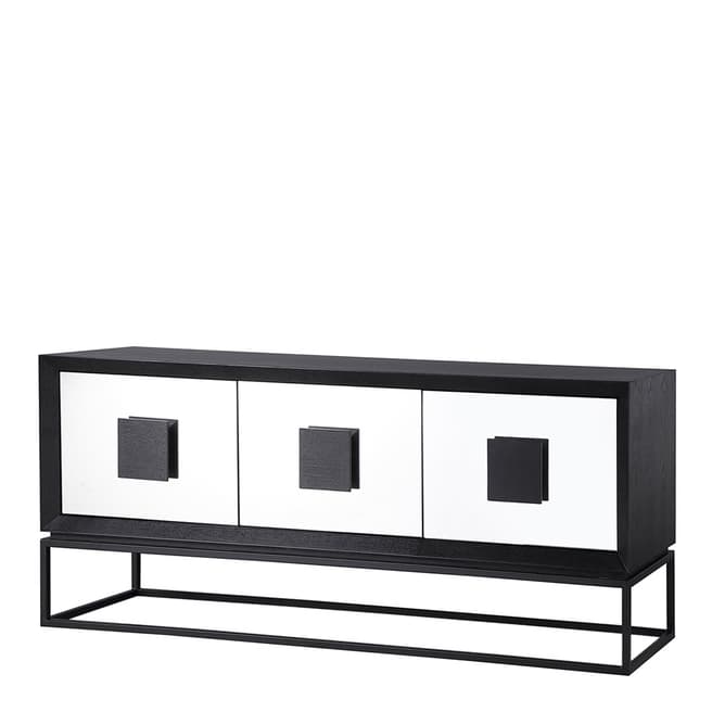 LIANG & EIMIL Etna Media Sideboard, Black Ash Veneer/Mirror