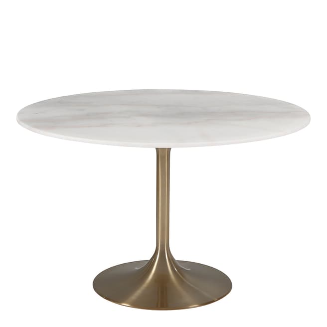 LIANG & EIMIL Telma Dining Table, White Marble/Brushed Brass 