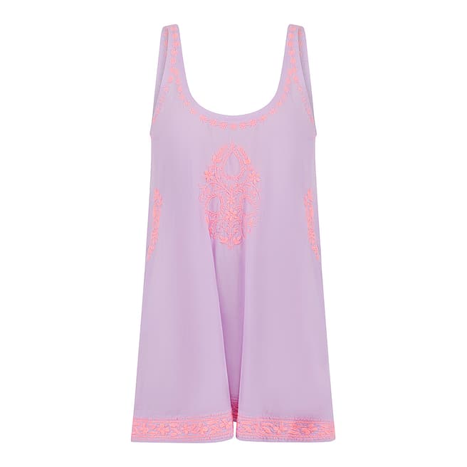 Pranella Lilac-Neon Peach Aloha Slip Dress