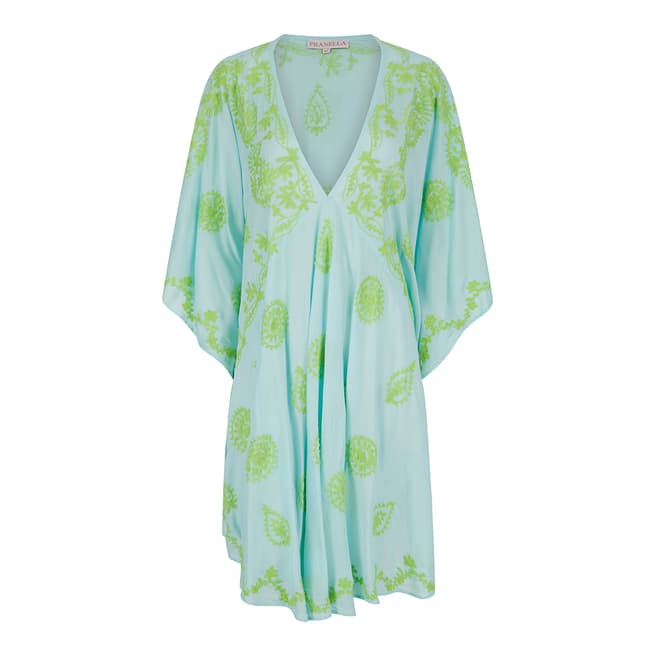 Pranella Aqua-Lime Ola Mini Dress