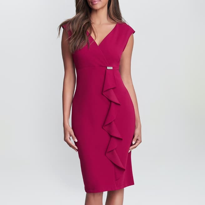 Gina Bacconi Red Carin Sleeveless Dress