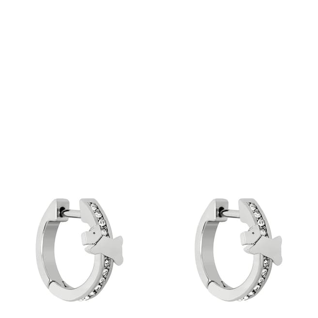 Radley Silver Tone Crystal Hoop Earrings