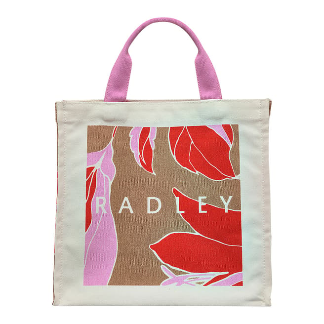 Radley Natural Floral Frame Small Open Top Grab Bag